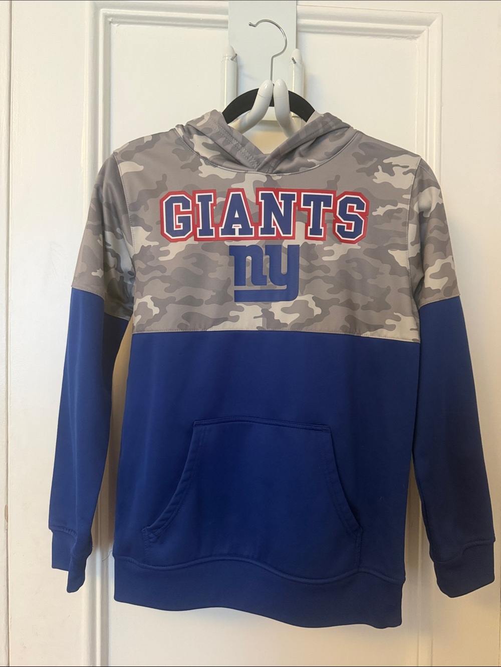 NFL Youth New York Giants Blue and Gray Camo Hoodie